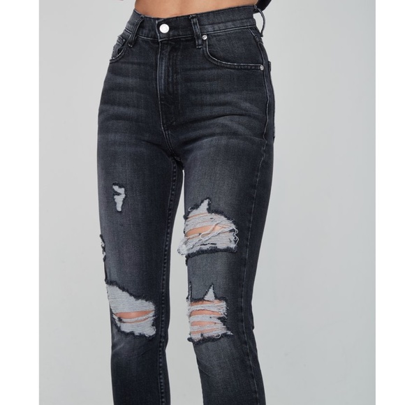 REVICE Super High Waisted  Distressed Skinny Jeans - Picture 4 of 14